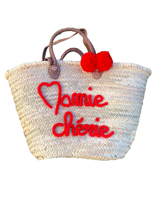 Panier Mamie Chérie ( couleur rouge )