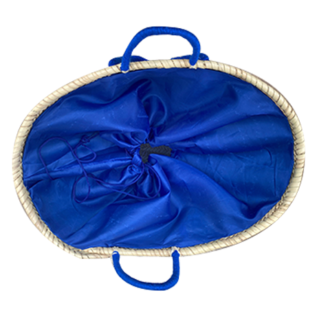 Panier a personnaliser  avec anses cordes (couleur bleu)