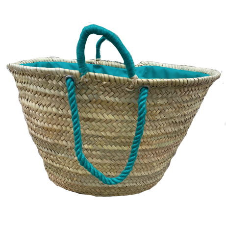 Panier a personnaliser  avec anses cordes (couleur vert)