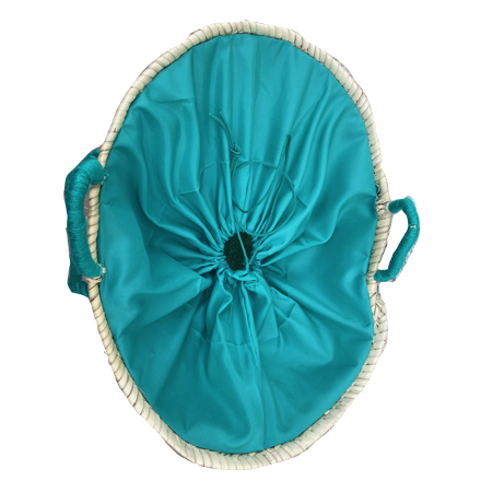 Panier a personnaliser  avec anses cordes (couleur vert)